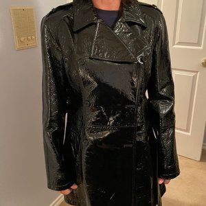 Gianni Versace Patent Leather Black Coat